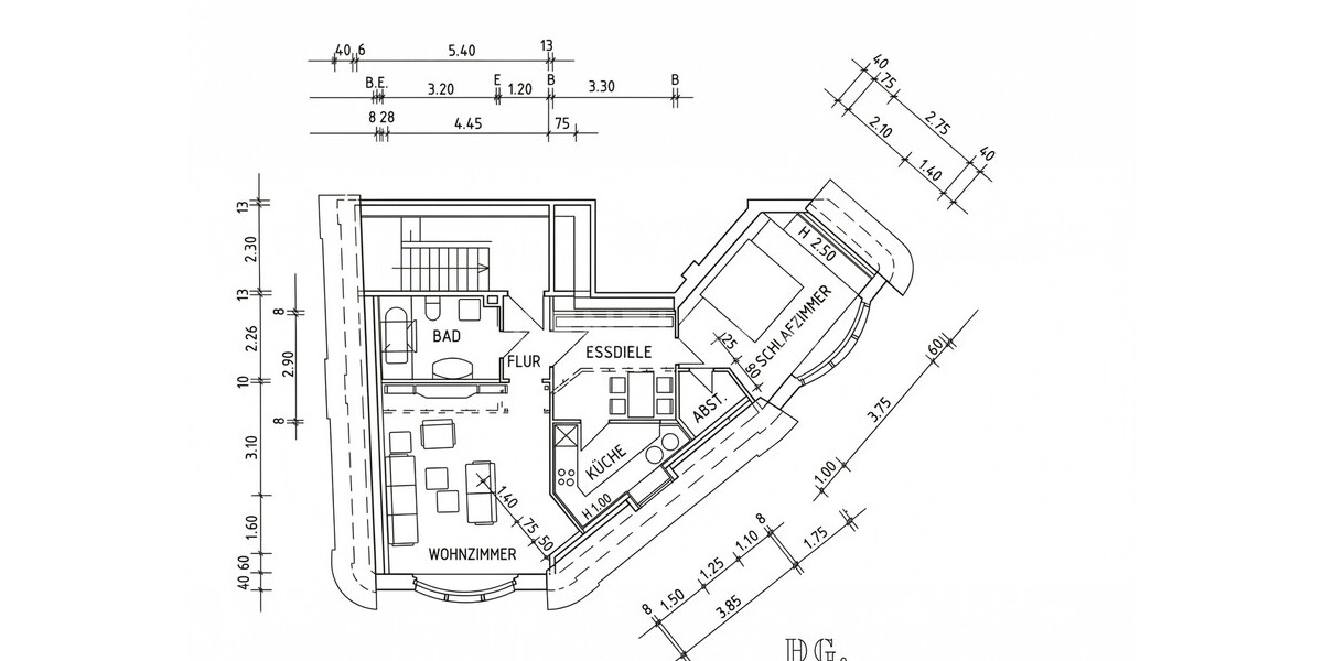 Grundriss Wohnung im Dachgeschoss